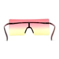 thumbnail image 2 of Retro Oversize Rimless Rectangle Shield Sunglasses Tortoise Red Yellow, 2 of 4