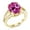 Pink||White, variant on 18K Yellow Gold Plated Silver Pink Created Sapphire Ring for Women (7.98 Cttw, Oval 12X10MM, Gemstone September Birthstone, Available in Size 5, 6, 7, 8, 9)