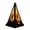 B001- Black, variant on Halloween Home Decor Indoor, Spooky Halloween Decor, Halloween Witch Decor, Halloween Lights Battery Operated, Pyramid Shaped Etched Lantern with Flying Witch Ghost Bat Design for
