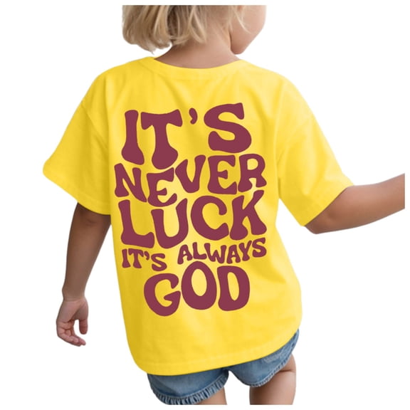 felwors Christian God Shirts Teen Girls Jesus Tshirts for Girls Religious Inspirational Bible Verse Tees Kids 2-14 Tops (3-4 Years, Yellow)