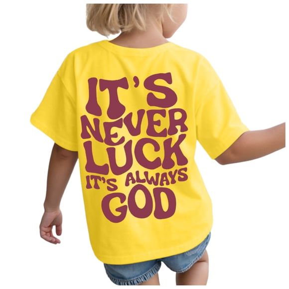 Yammkia Summer Clothes for Teens Girls Summer Short Sleeve T Shirts Kids Basic Tees Crewneck Tops(Yellow,3-4 Years)