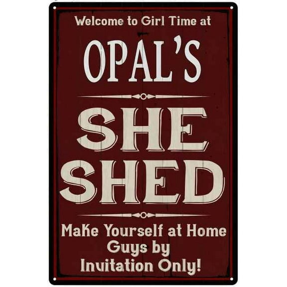 OPAL'S She Shed Red Sign Lady Cave 8 x 12 High Gloss Metal 208120088349
