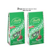 Lindt LINDOR Holiday Limited Edition Peppermint Cookie Milk Chocolate Candy Truffles, 8.5 oz. Bag 2 Pack) Free Gift from Winrock Store