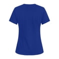 thumbnail image 4 of Iaqnaocc Scrub Tops Women Funny Solid Nurse Working Uniforms Fashion V-Neck Side Slits Scrub Shirt Holiday Short Sleeve Tees Blouse with 3 Pockets Royal Blue 5XL, 4 of 4