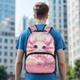 thumbnail image 3 of KUIFORTI Cute Pink Axolotl Kids Backpack Lightweight Large Capacity School Bag with Multiple Organizer Pockets for Elementary Middle Students Back to School Gifts, 3 of 7