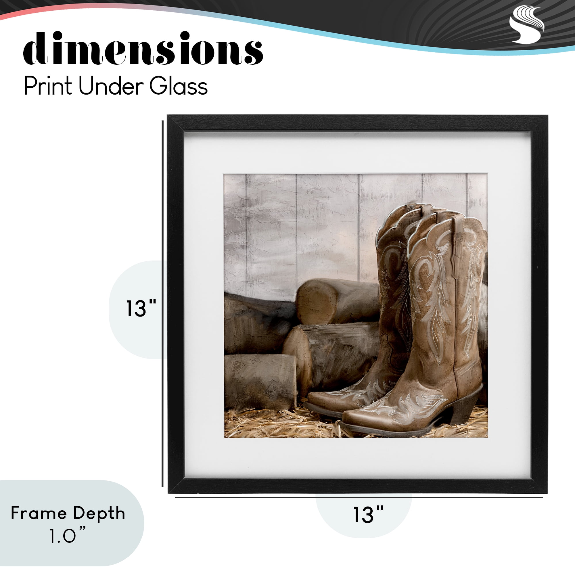 Stupell Industries Kick Off Your Boots Black Framed Print Under Glass, design by Kim Allen