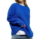 thumbnail image 2 of Suéter de Cuello Redondo para Mujer, Suéter de Punto Holgado e Informal de Larga para Otoño e Invierno. Azul L, 2 of 10