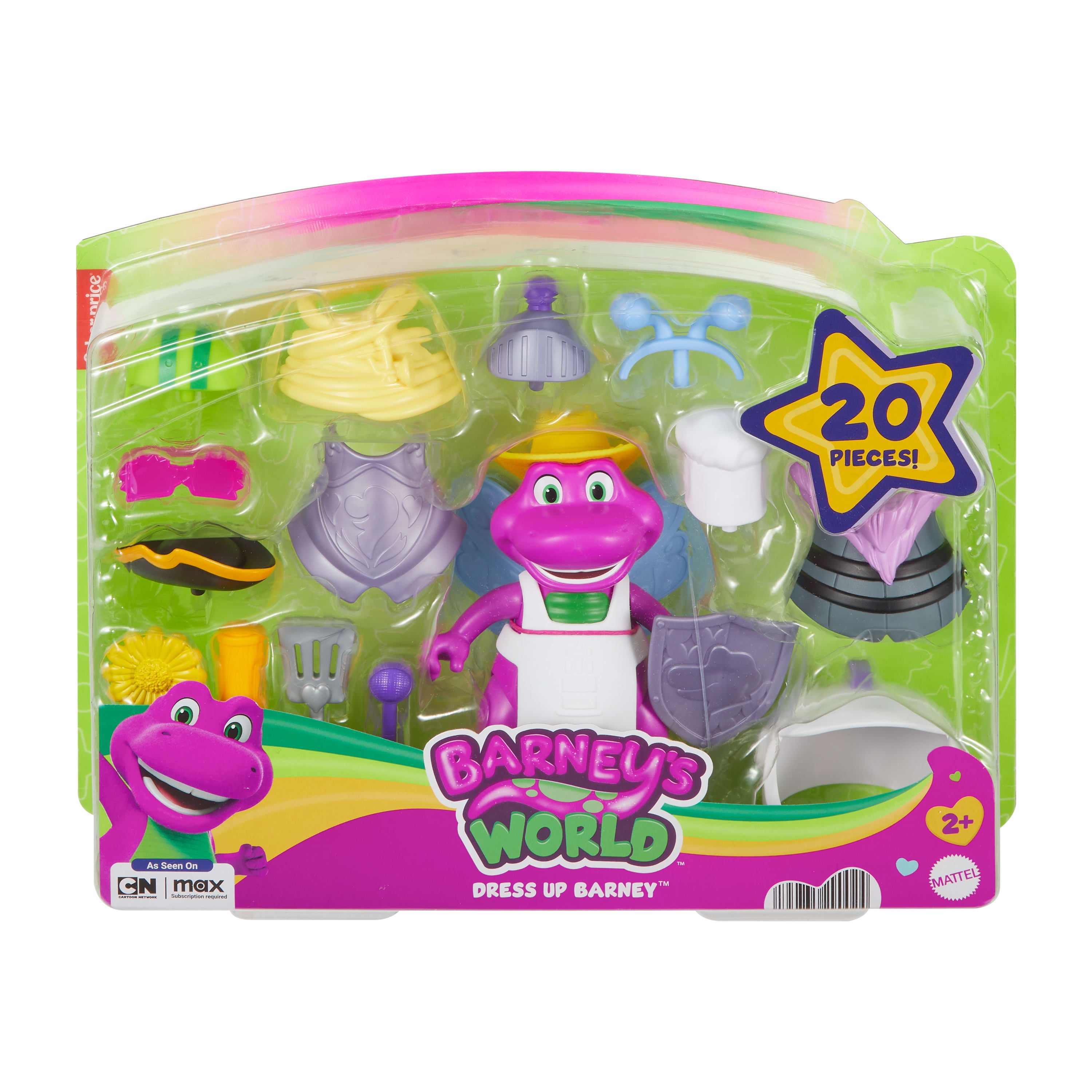 Fisher-Price Barney’s World Dress Up Barney Set, 1 Figure & 20 Pieces - Walmart Exclusive, Ages 2Y+