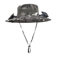 thumbnail image 3 of Sombrero de enfriamiento del ventilador jinwen sombrero de vaquero ajustable transpirables recargables ala ancha tinta verde gris oscuro, 3 of 8