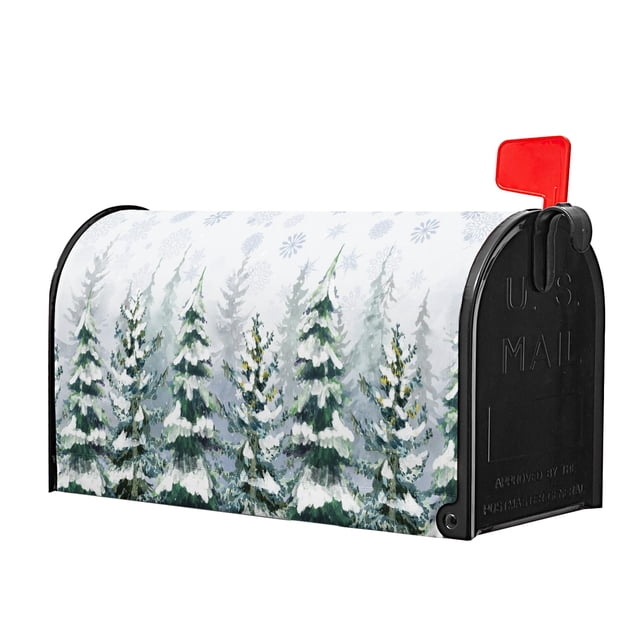 Funda para buzón Dacawin Winter Pine Tree, 65 x 53 cm, impermeable