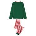 thumbnail image 3 of Inevnen Family Pajamas Matching Set Christmas Tree Print Long Sleeve Tops + Elastic Striped Pants, 3 of 5