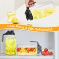thumbnail image 3 of 2 Pack 64 oz Glass Water Pitcher, Half Gallon Mason Jar Pitcher with Wide Mouth Airtight Lid for Ice Tea, Cold Brew Coffee, Fridge Water, Breast Milk, Juices, Leak Proof (Black+Gray), 3 of 8