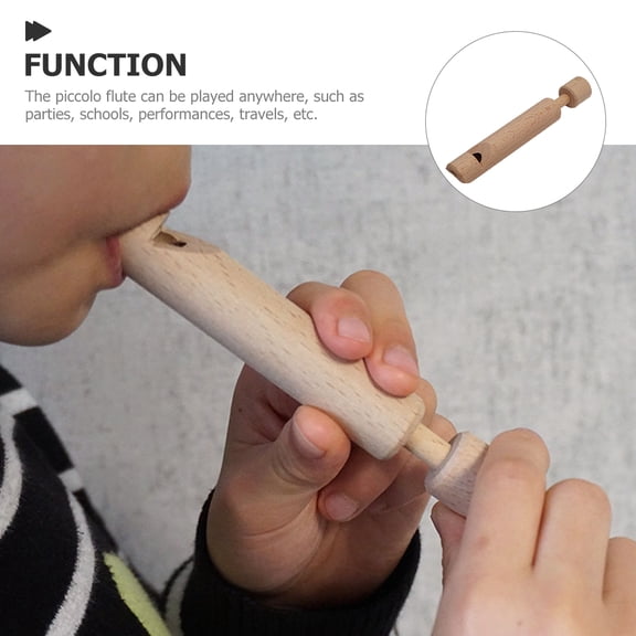GAXIRE 1Pcs Wooden Fipple Flute Light Brown 2x0.79x4.7in for Kids Musical Instrument Starter