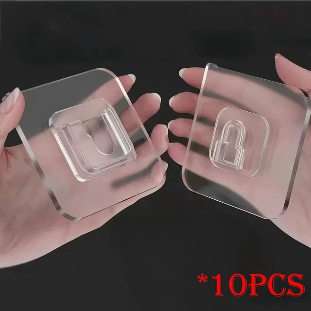 Tiras de cierres adhesivos a presión | Cinta de velcro transparente | Montaje autoadhesivo para organizar utensilios de cocina, accesorios de baño, cables y decoración