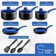 thumbnail image 2 of Aluminum Pots and Pans Set for Kitchen - Nonstick Stackable Induction Cookware, 11 Pcs, Purple, 2 of 7