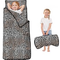 Black and Tan Leopard Print Toddler Nap Mats for Kids Preschool,Sleeping Mat Bag or Kids,Toddler Sleeping Bag,Toddler Nap Mat or Daycare