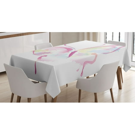 

Butterfly Tablecloth Spring Nature Inspired Watercolor Artwork Figure Abstract Wings Color Splashes Rectangular Table Cover for Dining Room Kitchen 60 X 84 Inches Multicolor by Ambesonne
