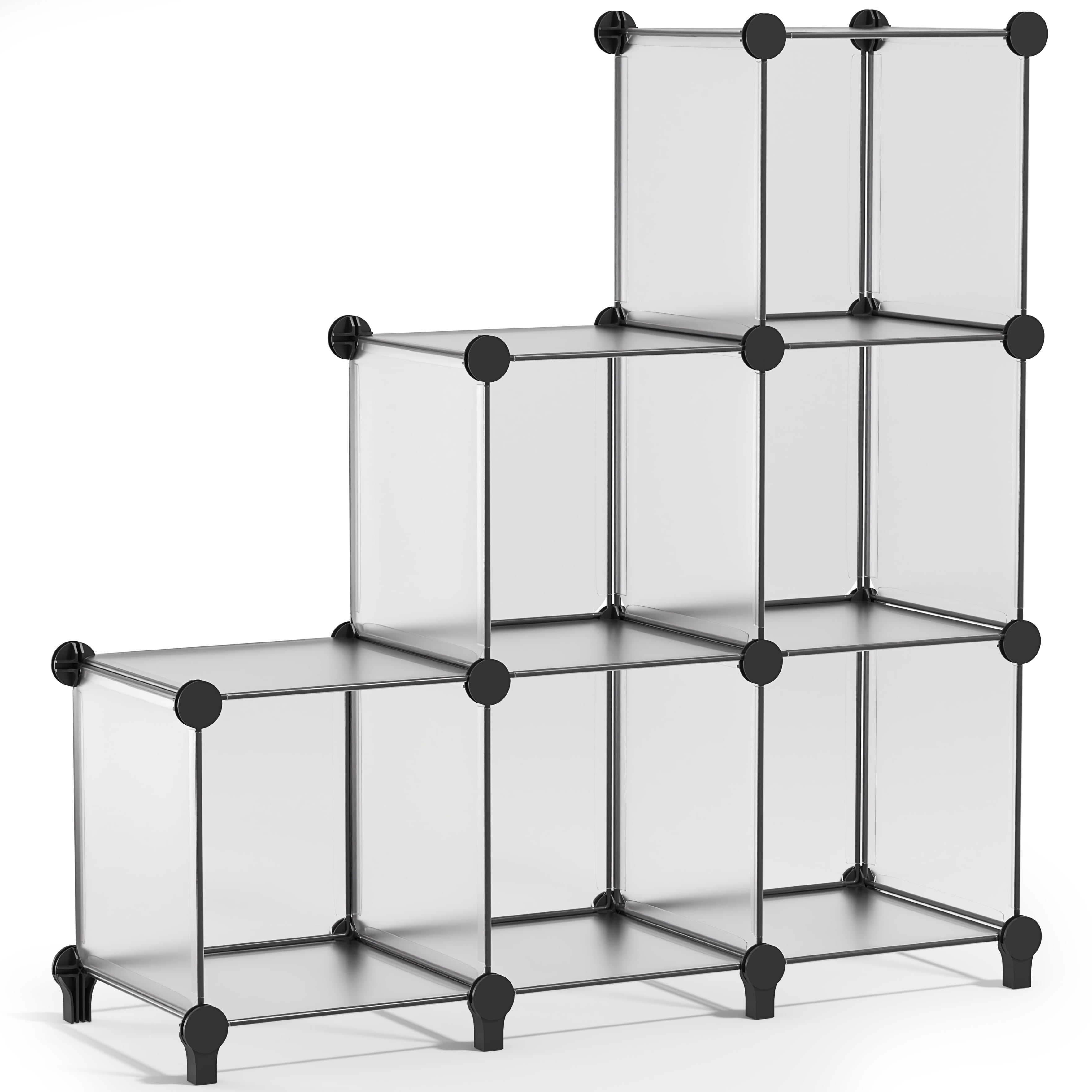 Sorbus 6-Cube Storage Organizer, Waterproof Cubby Shelf for Closet & Bedroom, Clear