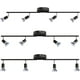 thumbnail image 4 of Dinheiro Lámpara de Techo LED Giratoria - Con 4 Focos Redondos - Negro - Para Cocina, Dormitorio, Salón - Sin Bombilla No Incluida, 4 of 5