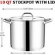 thumbnail image 4 of 10 Quart Pot with Lid, 10 QT Stainless Triply Steel Stockpot, for All Stoves, 4 of 5