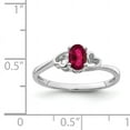 thumbnail image 2 of 925 Sterling Silver Polished Created Ruby Ring Size 5 - .55 cwt -  Jewelry Gift for Mom, 2 of 2
