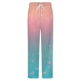 thumbnail image 5 of Pastel Gradient Glitter Art Winter Female Pants Flannel High Waist Women Pants Lady Warm Straight Leg Plush Trousers, 5 of 7