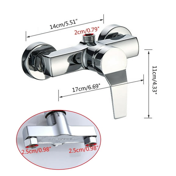 URTERYSER Home Hot and Cold Water Mixer Bath Shower Mixing Control for Wall Mounted Shower Faucet Accessories Easy to Use Silver