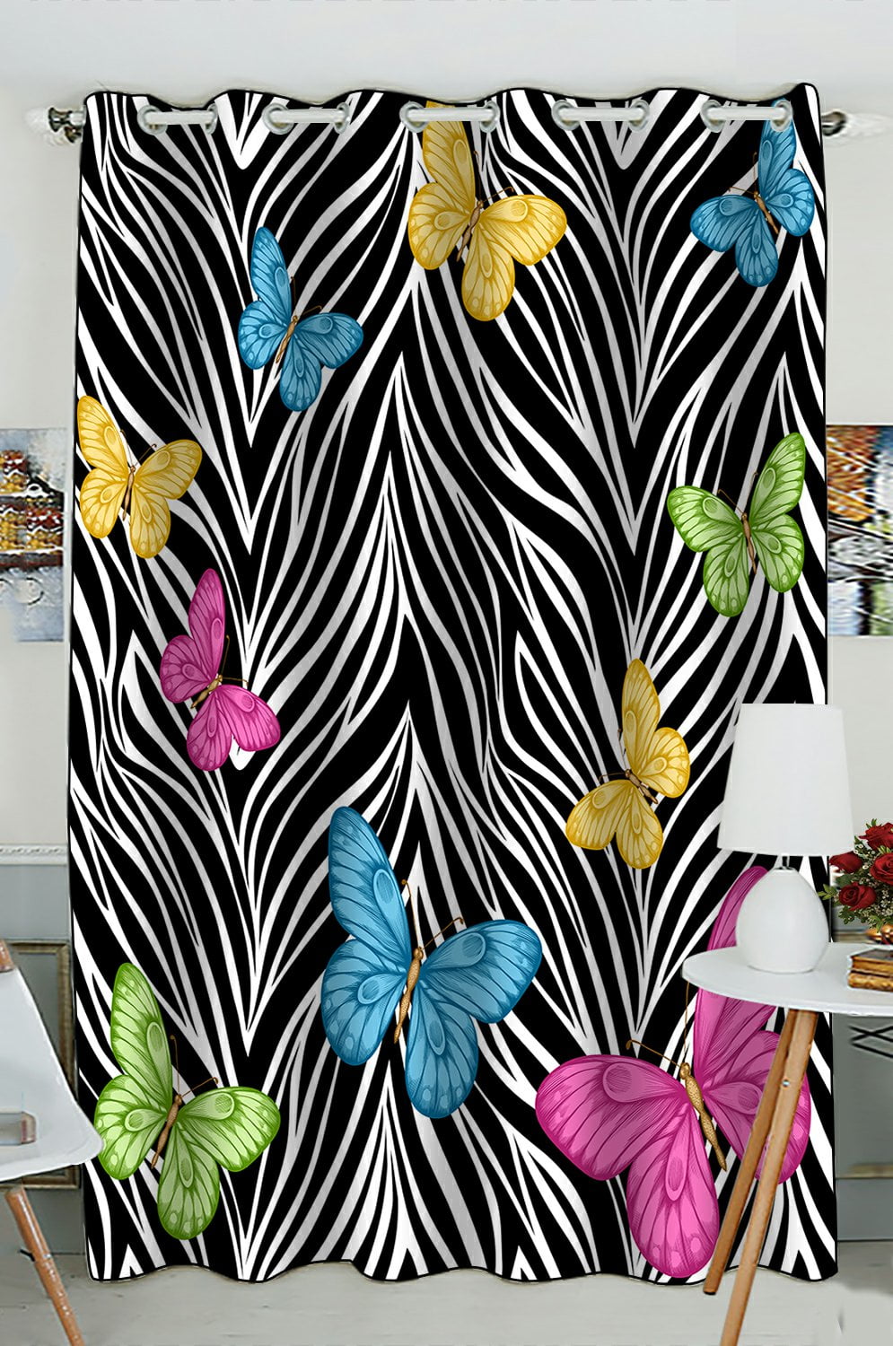 animal print window curtains