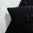 thumbnail image 5 of Mainstays Solid Black Zig Zag Stripe Reversible Crystal Mink Pillow Shams, King (2 Count), 5 of 6
