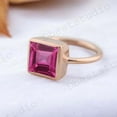 thumbnail image 3 of Princess Cut Ruby Solitaire Ring Bezel Set Women Ring Bridal Promise Statement Ring Unique Birthday Gift For Her, 3 of 3