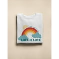 thumbnail image 3 of Retro Rainbow Love Is Love Sweatshirt Women -Image by Shutterstock, Female XX-Large, 3 of 4