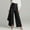 Black, variant on Womens Linen Blend Wrap Pants with Asymmetric Hem Button Up High Waisted Wide Leg Pants Trendy Summer Wide Leg Trouser Blue L