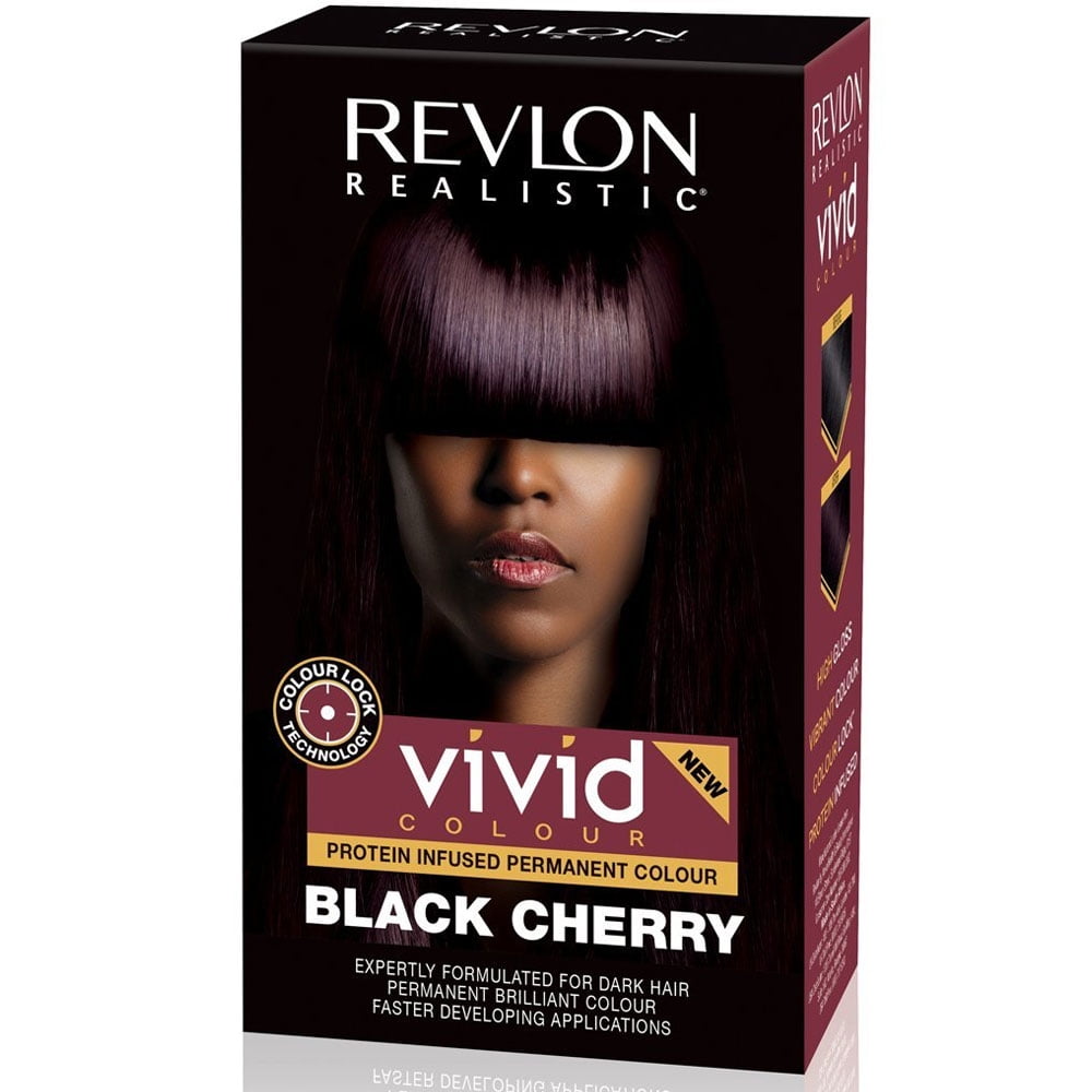 Revlon Realistic Permanent Hair Colour, Black Cherry, Vivid Colour - Revlon Realistic Permanent Hair Colour, Black Cherry, Vivid Colour -