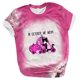 thumbnail image 1 of Blusa de manga corta para mujer Camiseta con estampado de letras de concienciación sobre los senos Tops Pompotops  qwe22804, 1 of 9