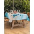 thumbnail image 3 of Outdoor Tablecloth with Umbrella Hole for Patio/Picnic/Party/Camping, Blue Coastal Waterproof Table Cloth Rectangle Table Cover Washable, Sea Turtle Beach Nautical Seaside Ocean (54"x 80"), 3 of 9