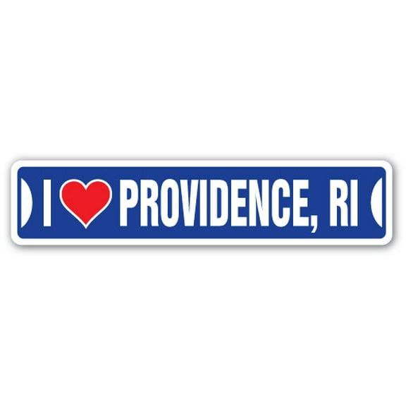 I LOVE PROVIDENCE RHODE ISLAND Street Sign ri city state us wall road décor gift