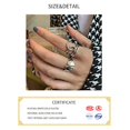 thumbnail image 2 of Anillos anchos de Plata de Ley 925 para mujer, joyería para fiesta de cumpleaños geométrica multicapa Simple a la moda, regalos, 2 of 2