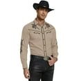 thumbnail image 5 of COOFANDY Mens Western Cowboy Shirt Embroidered Denim Long Sleeve Casual Button Down Shirt, 5 of 7