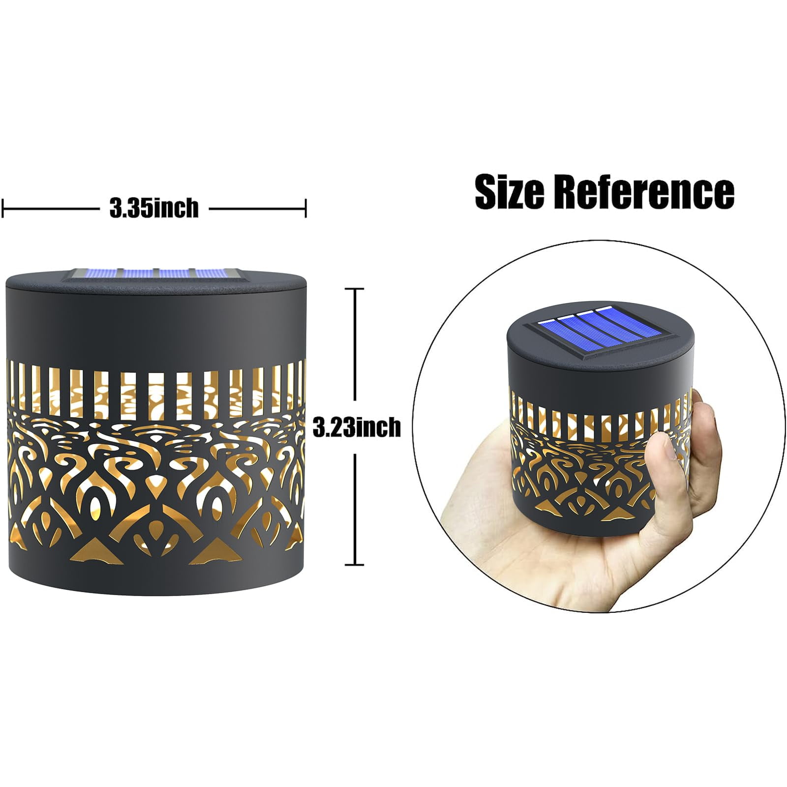 Mandala Solar Fence Lights Outdoor 2 Pack Solar Deck Step Wall Lamp Garden Decor