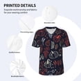thumbnail image 3 of Zufioo Thanksgiving Print Men's Baseball Short Sleeve, Moisture Wicking Button-Down Hip Hop Tee-Large, 3 of 7