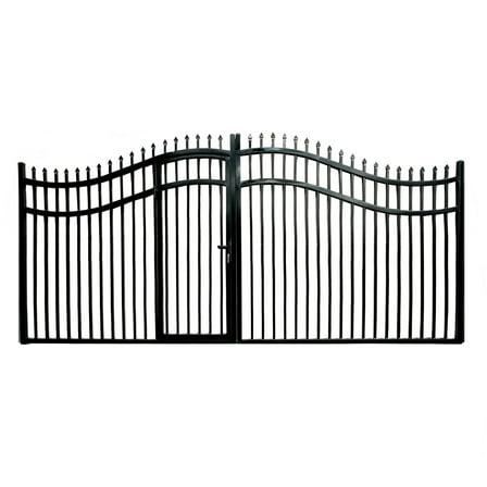 ALEKO Steel Dual Swing VIENNA Style 14' Driveway with Built-In Pedestrian Gate