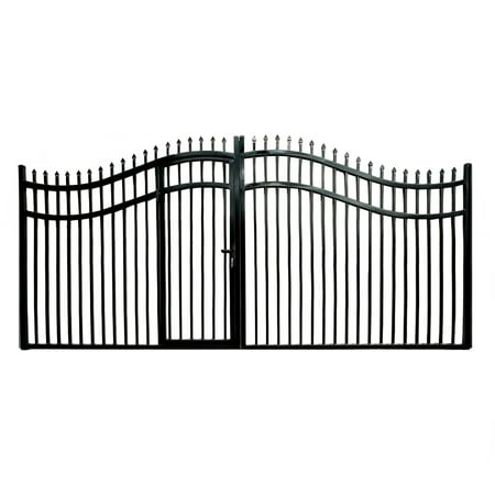 ALEKO Steel Dual Swing VIENNA Style 18' Driveway with Built-In Pedestrian Gate