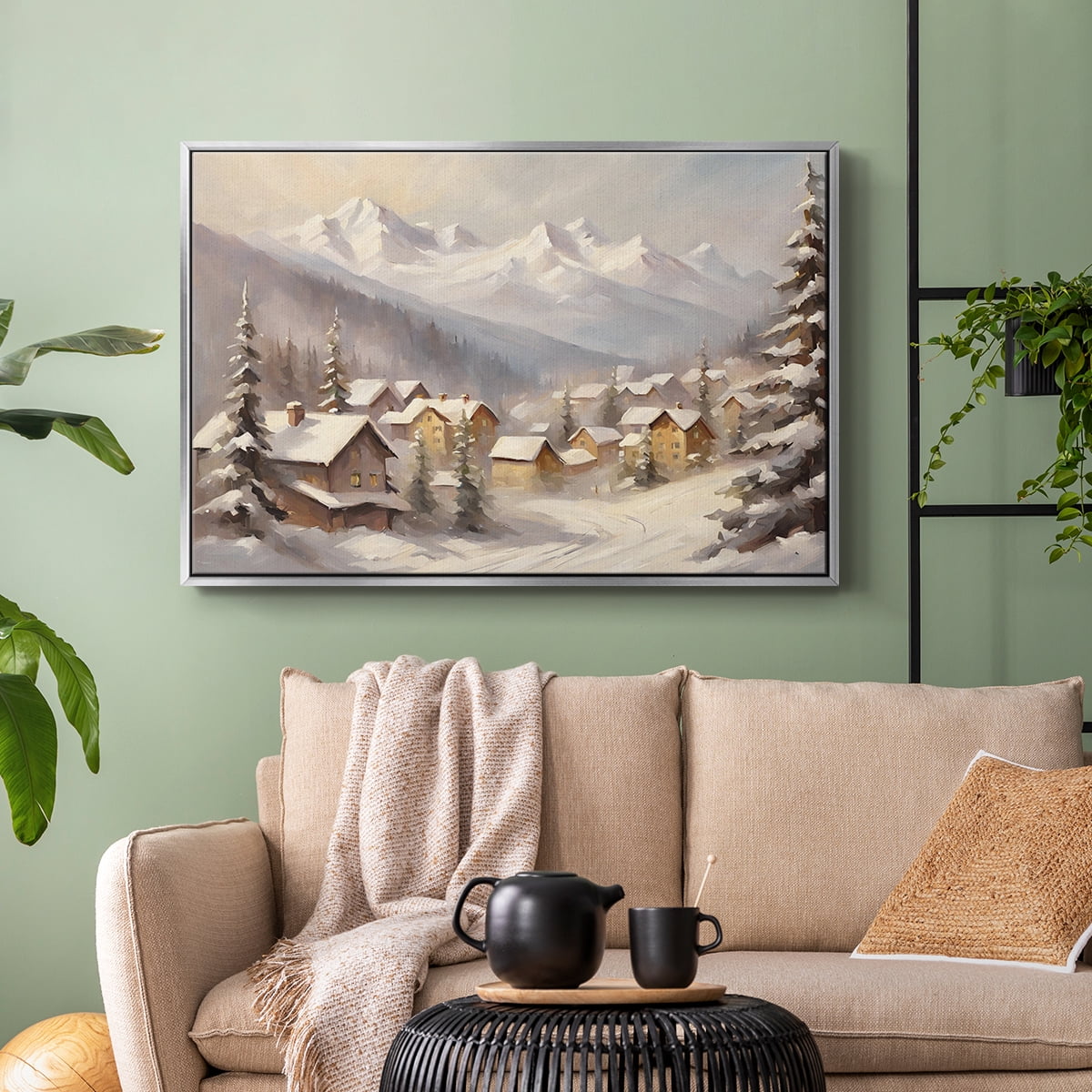 Vintage Landscape-CLXXIX By Wexford Home Framed in Silver Wood Gallery Wrapped Canvas 25 in. x 37 in.