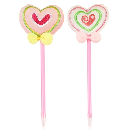 2pcs Cute Ballpoint Pens Valentine Basket Stuffers Adorable Ballpoint Pens For Smooth Writing Colorful Small Heart Shaped Ballpoint Pens For Journaling And Office Use (Black ink)