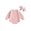 thumbnail image 2 of Douhoow Newborn Baby Girl Ghost Romper Long Sleeve Loose Sweatshirt Romper with Headband Infant Fall Clothes, 2 of 9