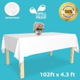 thumbnail image 6 of 2 Pack White Solid Print Rolls 52 Inch x 100 Picnic/Party Plastic Tablecloth Roll, Disposable Picnic Colored Table Cloth On a Roll with Self Cutter Box,Indoor/Outdoor, 6 of 6