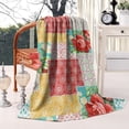 thumbnail image 2 of Pioneer Flower Floral Print Pattern Blanket,Comfortable Soft Lamb Wool Throw Blanket,All Season,Warm Lightweight Blankets for Sofa Bed Couch Living Room Chair,60"x80", 2 of 4
