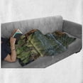 thumbnail image 6 of Deer Soft Flannel Fleece Throw Blanket, Mountain Animal in the Water a Forest Background Male Mammal Freedom Habitat, Cozy Plush for Indoor and Outdoor Use, 60" x 80", Green Brown, by Ambesonne, 6 of 6