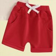thumbnail image 4 of KPOPLK Toddler Infant Baby Boys Summer Outfits 3 6 9 12 18 24 Months 2 3 T Boy Shorts Set 2Pcs Spring Clothes Suit(18-24 Months,Red), 4 of 5
