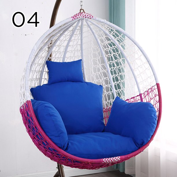 Funda de cojín de silla de columpio de huevo colgante, funda de almohada redonda desmontable sin relleno para el hogar, Patio y salas de estar, S/L Fivean unisex